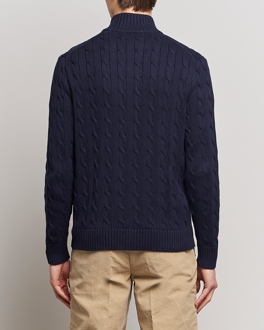 Homme | Pulls Et Tricots | Polo Ralph Lauren | Cotton Cable Full Zip Hunter Navy