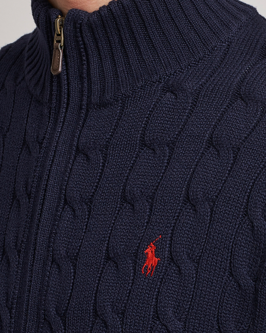 Homme | Pulls Et Tricots | Polo Ralph Lauren | Cotton Cable Full Zip Hunter Navy