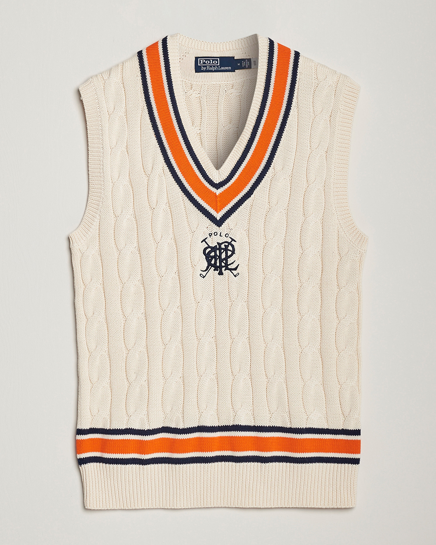 Homme | Pulls Et Tricots | Polo Ralph Lauren | Cricket V-Neck Knitted Vest Cream Multi