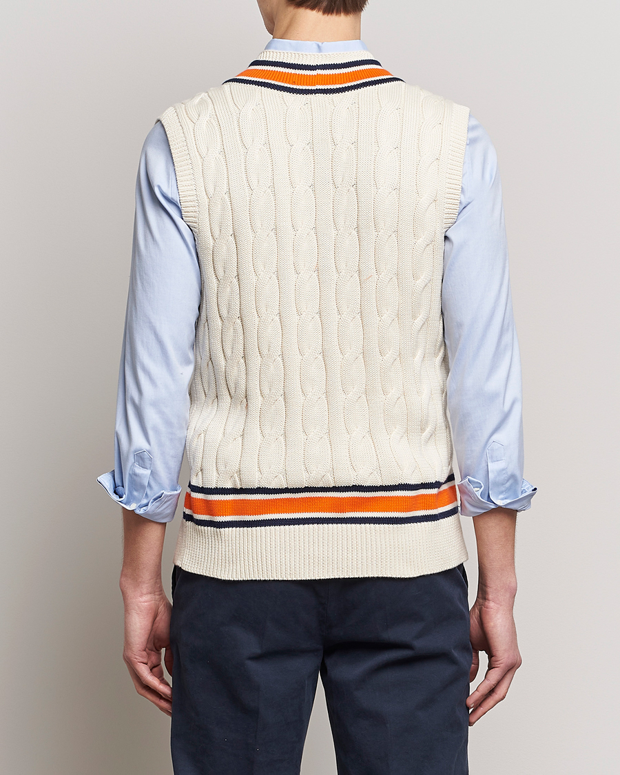 Homme | Pulls Et Tricots | Polo Ralph Lauren | Cricket V-Neck Knitted Vest Cream Multi