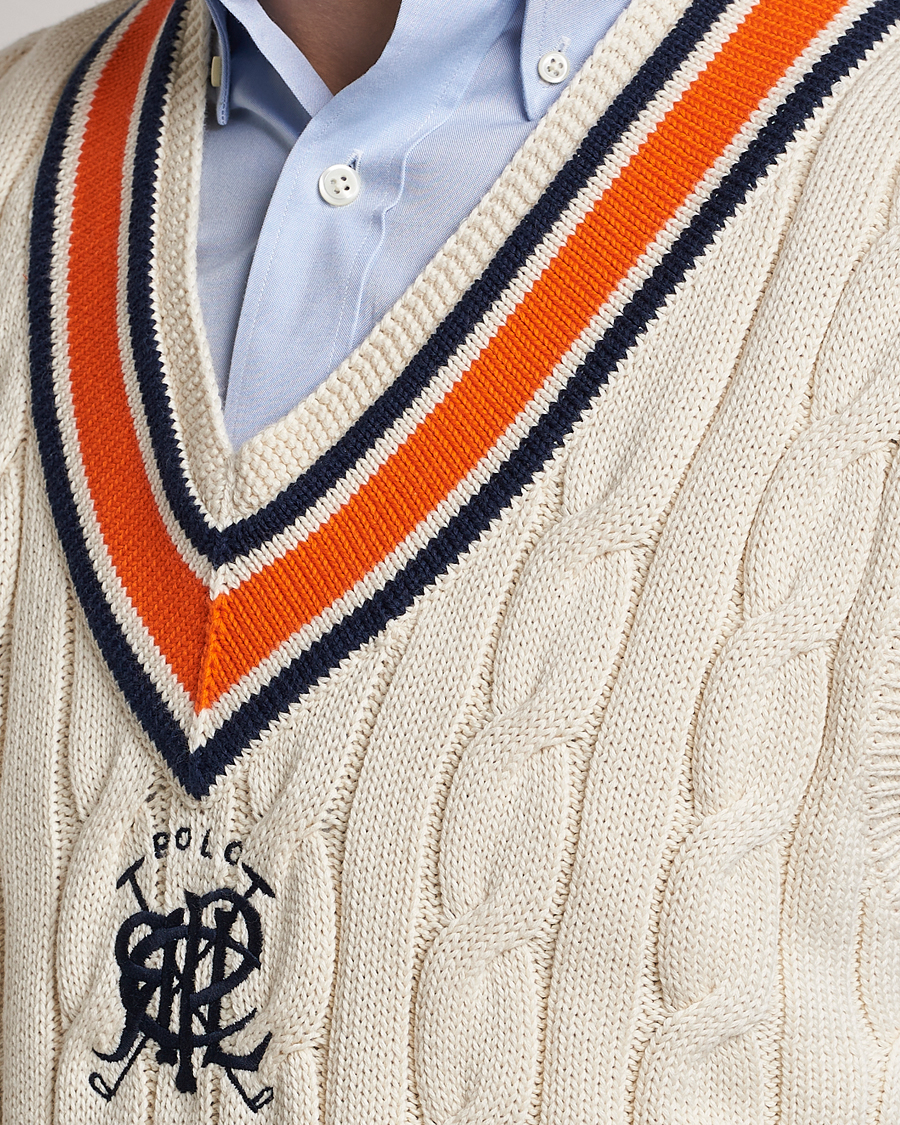 Homme | Pulls Et Tricots | Polo Ralph Lauren | Cricket V-Neck Knitted Vest Cream Multi