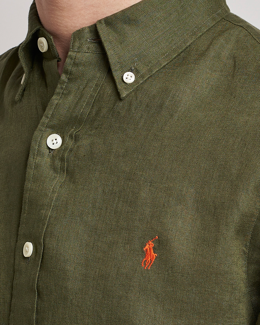 Homme | Chemises | Polo Ralph Lauren | Custom Fit Linen Button Down Dark Sage