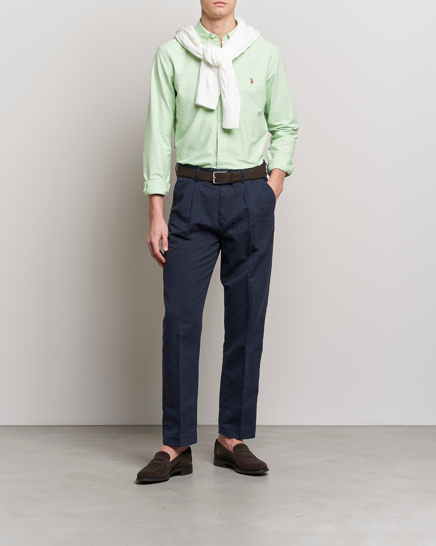 Homme | Chemises | Polo Ralph Lauren | Custom Fit Oxford Button Down Shirt Oasis Green