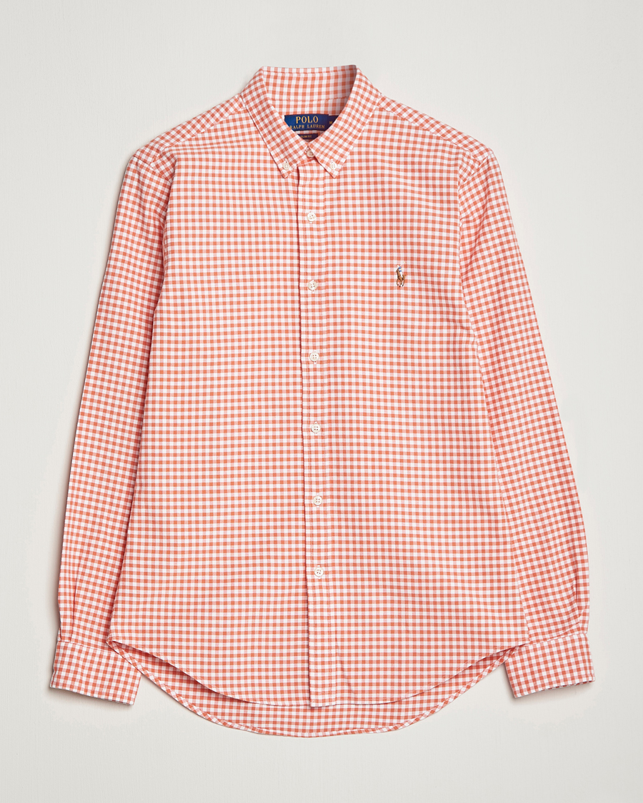 Homme | Chemises | Polo Ralph Lauren | Slim Fit Oxford Checked Shirt Orange/White