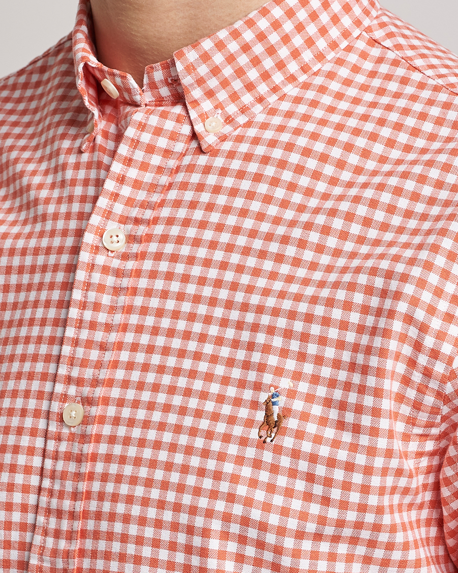 Homme | Chemises | Polo Ralph Lauren | Slim Fit Oxford Checked Shirt Orange/White