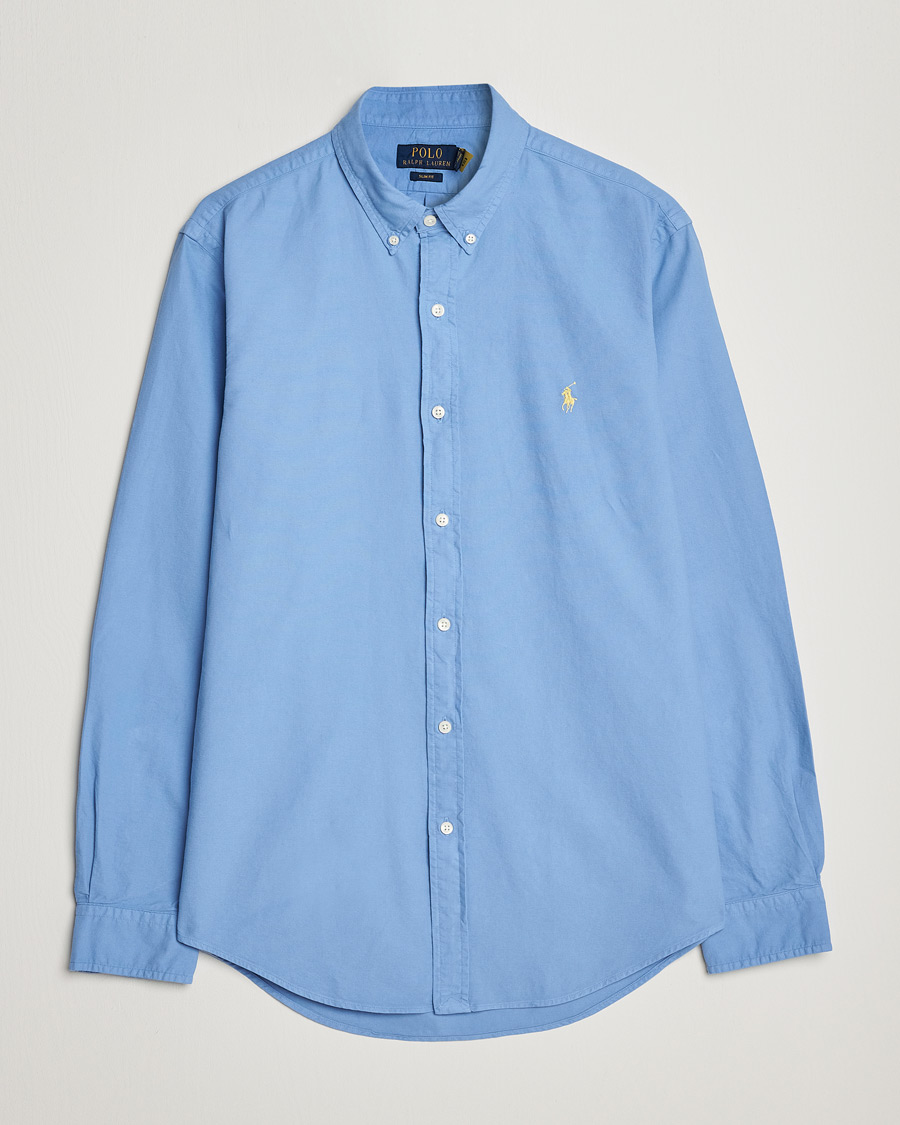 Homme | Chemises | Polo Ralph Lauren | Slim Fit Garment Dyed Oxford Shirt Blue