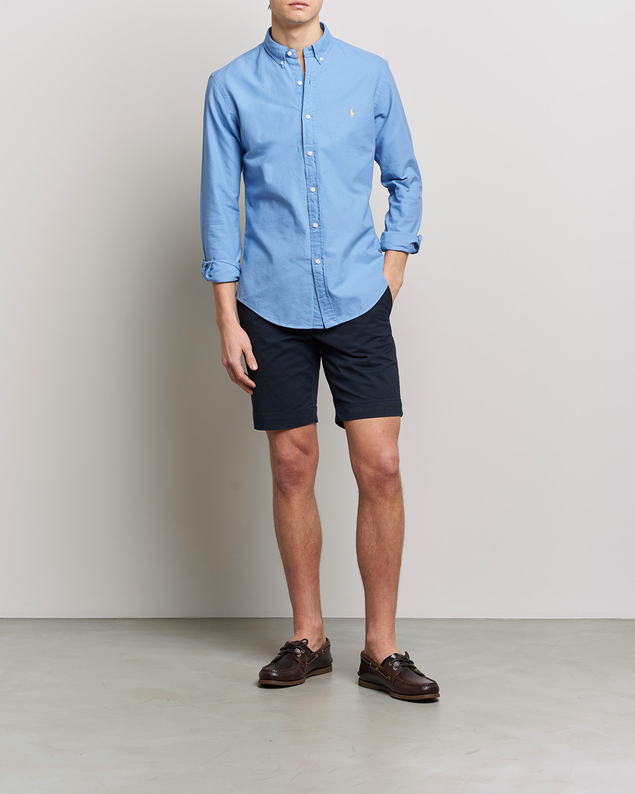 Homme | Chemises | Polo Ralph Lauren | Slim Fit Garment Dyed Oxford Shirt Blue