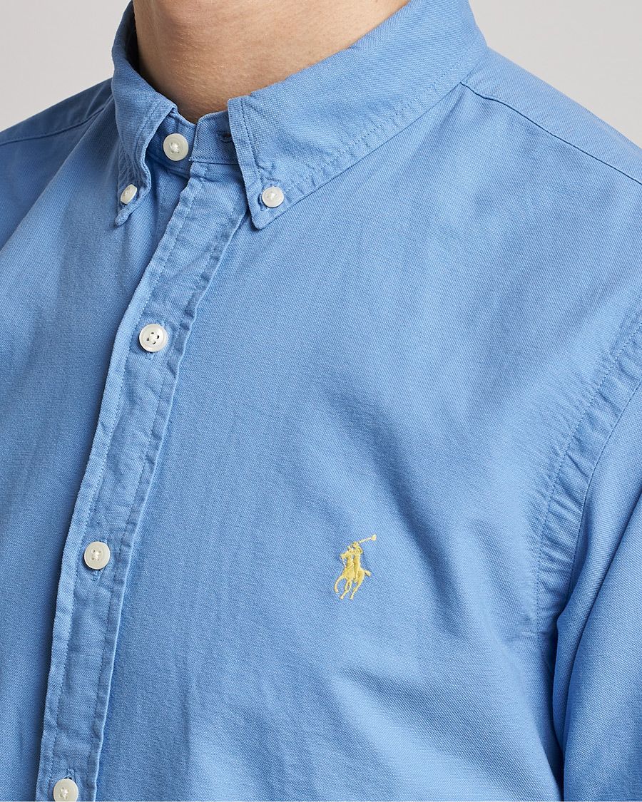 Homme | Chemises | Polo Ralph Lauren | Slim Fit Garment Dyed Oxford Shirt Blue