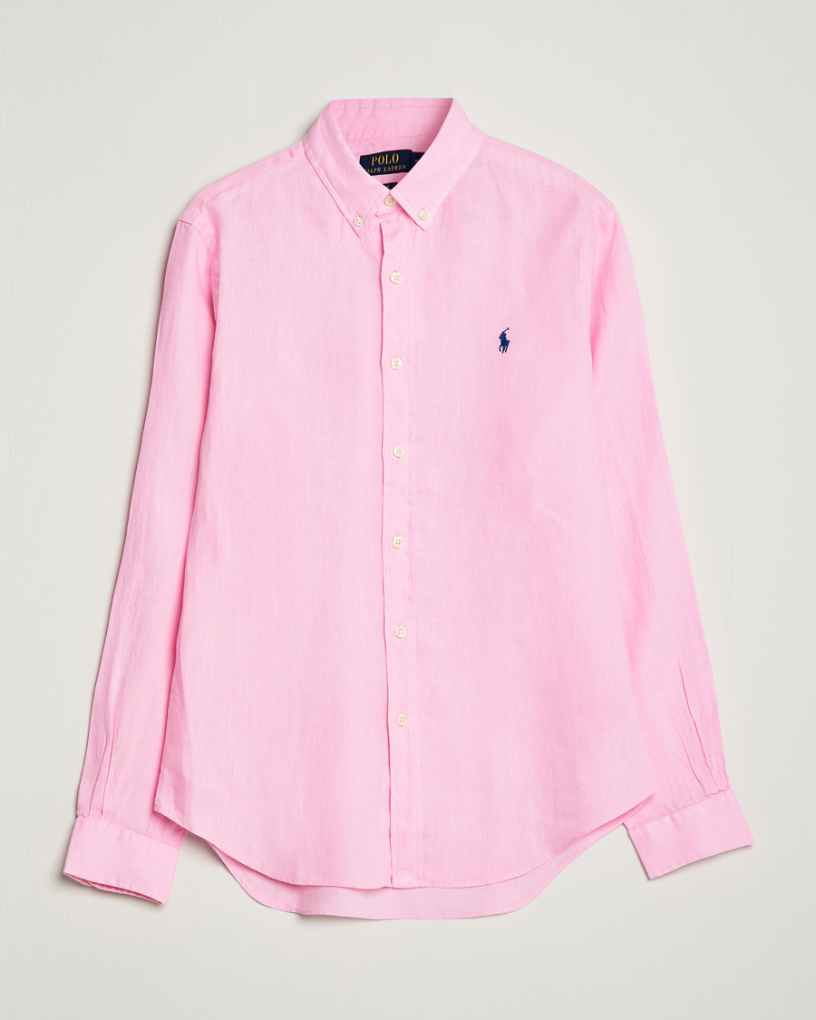 Homme | Chemises | Polo Ralph Lauren | Slim Fit Linen Button Down Shirt Carmel Pink