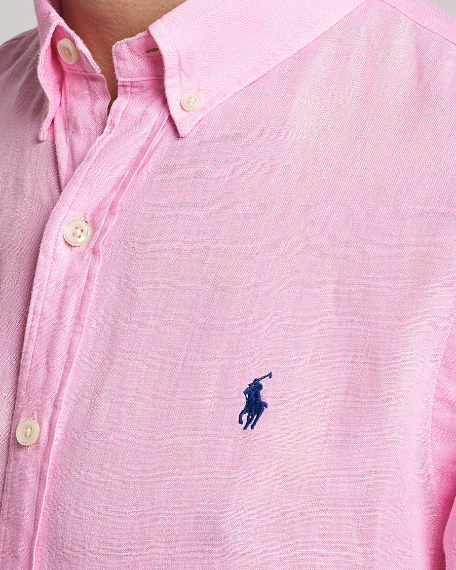 Homme | Chemises | Polo Ralph Lauren | Slim Fit Linen Button Down Shirt Carmel Pink