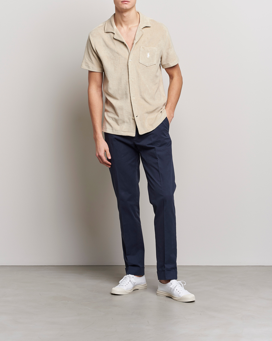 Homme | Chemises | Polo Ralph Lauren | Cotton Terry Short Sleeve Shirt Spring Beige