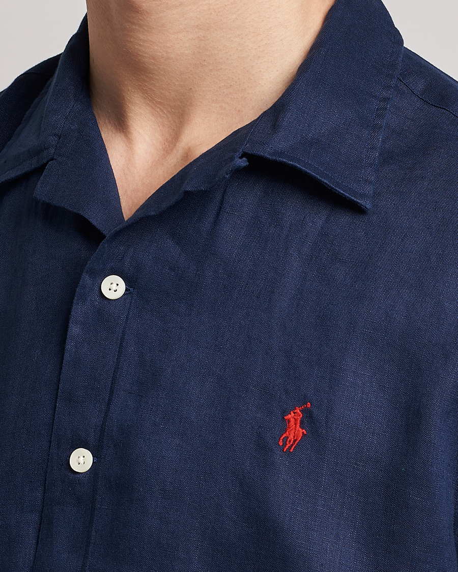 Homme | Chemises | Polo Ralph Lauren | Linen Camp Collar Short Sleeve Shirt Newport Navy