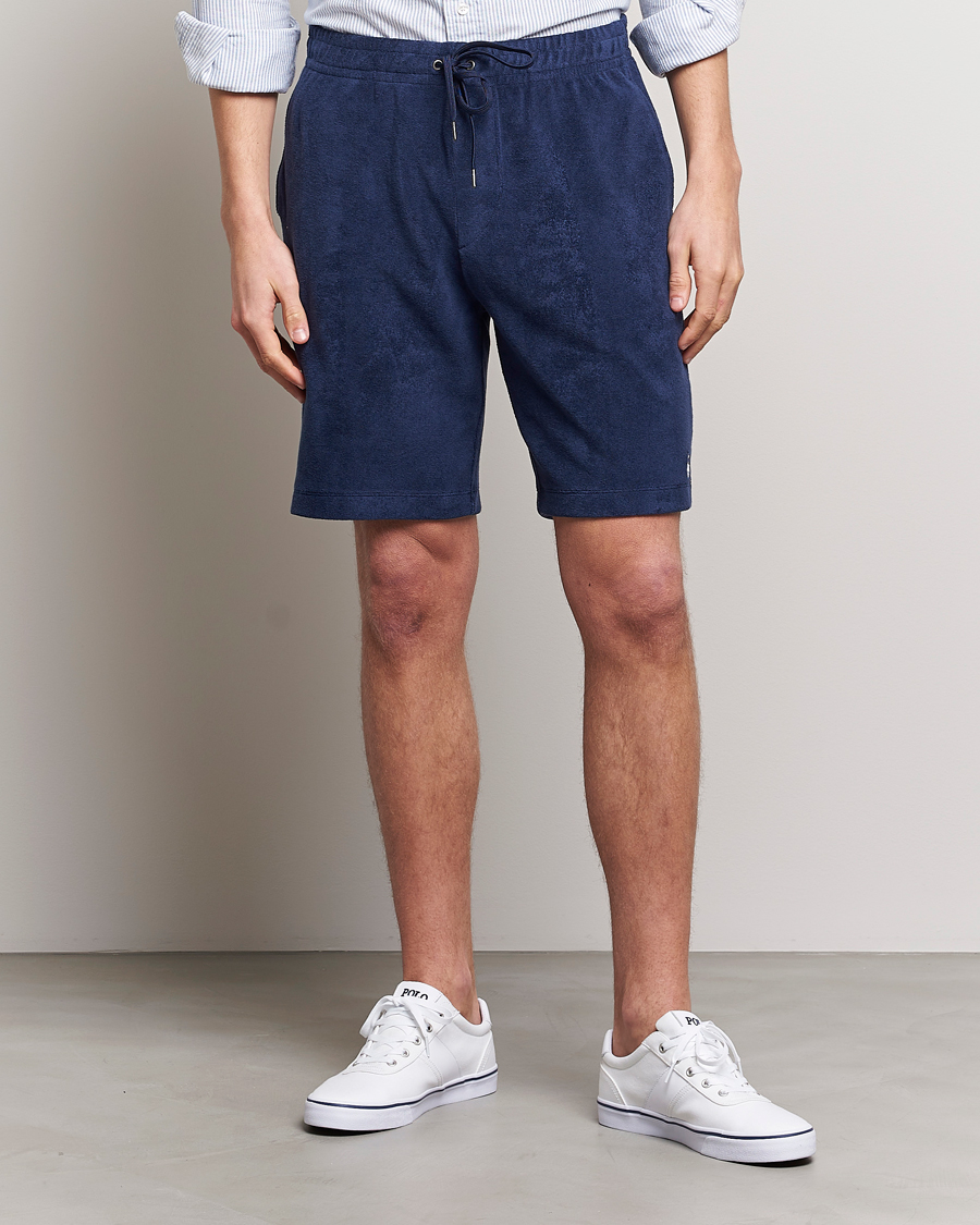 Homme | La Collection French Terry | Polo Ralph Lauren | Cotton Terry Drawstring Shorts Newport Navy