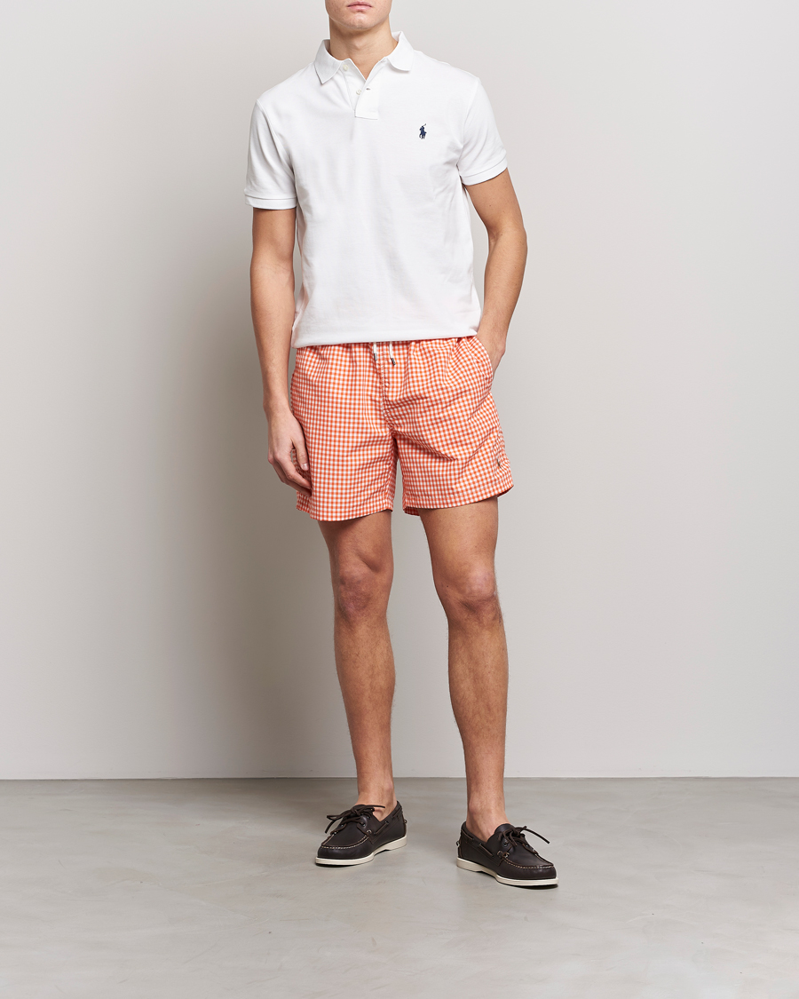 Homme | Maillots De Bain | Polo Ralph Lauren | Traveler Gingham Swimshorts Sailing Orange