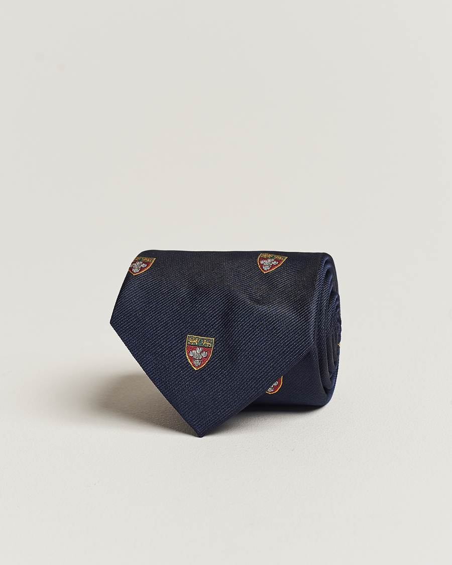 Homme | Polo Ralph Lauren Heritage Crest Striped Tie Navy | Polo Ralph Lauren | Heritage Crest Striped Tie Navy