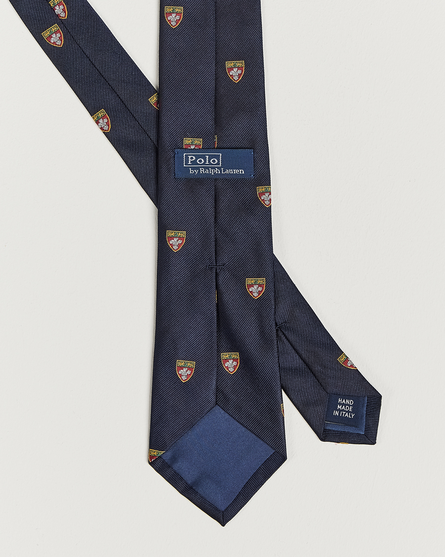 Homme | Polo Ralph Lauren Heritage Crest Striped Tie Navy | Polo Ralph Lauren | Heritage Crest Striped Tie Navy