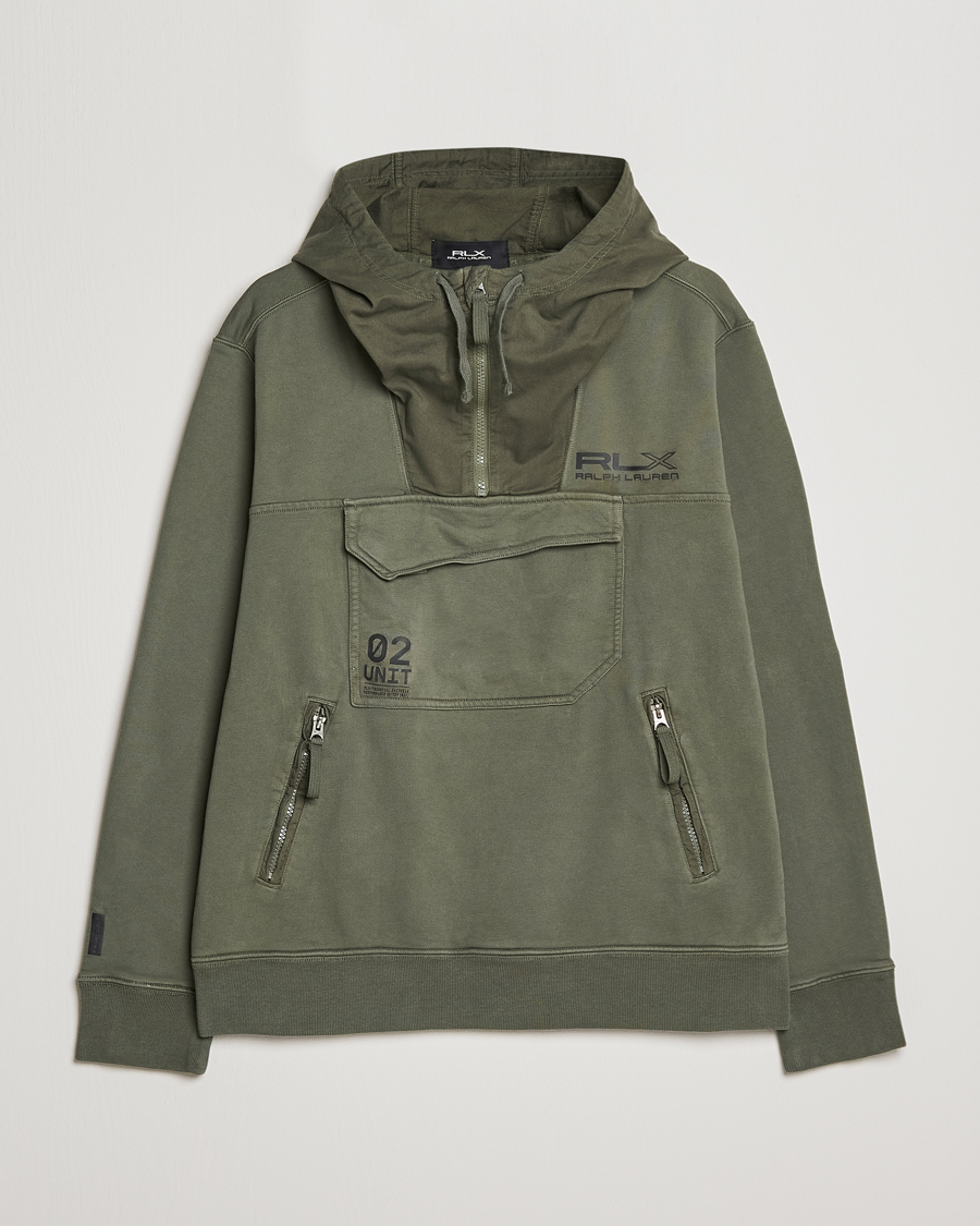 Homme | Pulls Et Tricots | RLX Ralph Lauren | Terry Back Fleece Half Zip Hoodie Fossil Green