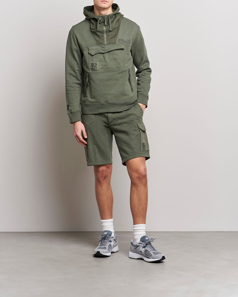 Homme | Pulls Et Tricots | RLX Ralph Lauren | Terry Back Fleece Half Zip Hoodie Fossil Green