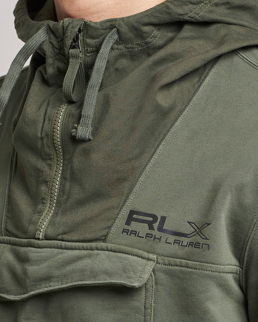 Homme | Pulls Et Tricots | RLX Ralph Lauren | Terry Back Fleece Half Zip Hoodie Fossil Green