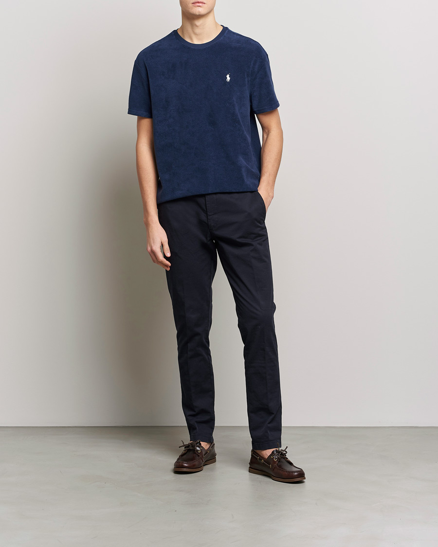 Homme | T-shirts | Polo Ralph Lauren | Cotton Terry Crew Neck T-shirt Newport Navy