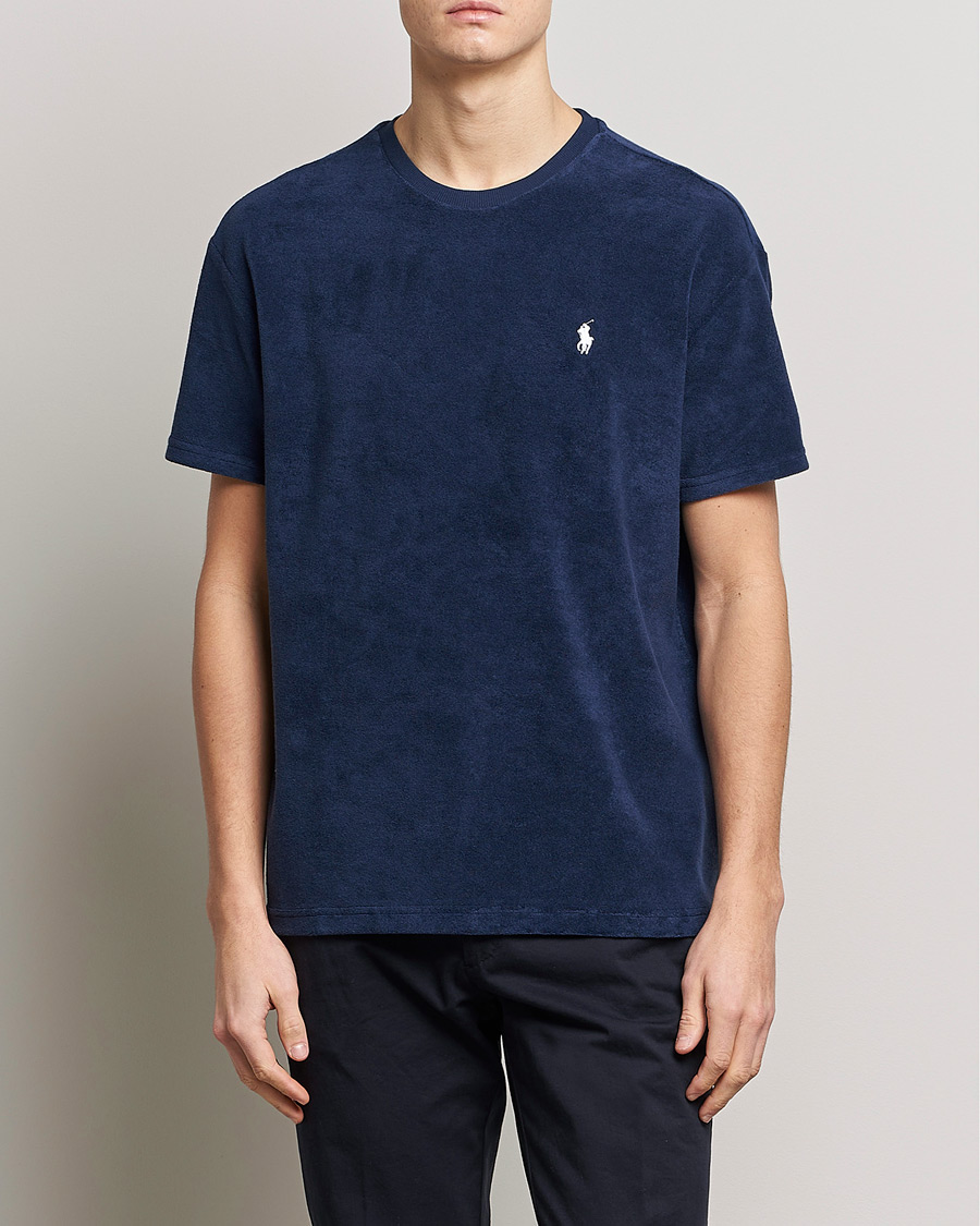 Homme | La Collection French Terry | Polo Ralph Lauren | Cotton Terry Crew Neck T-shirt Newport Navy