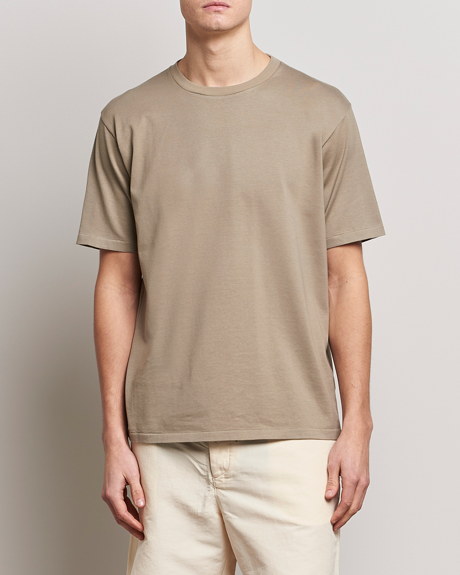 Homme | T-shirts | Auralee | Luster Plaiting T-Shirt Khaki Grey