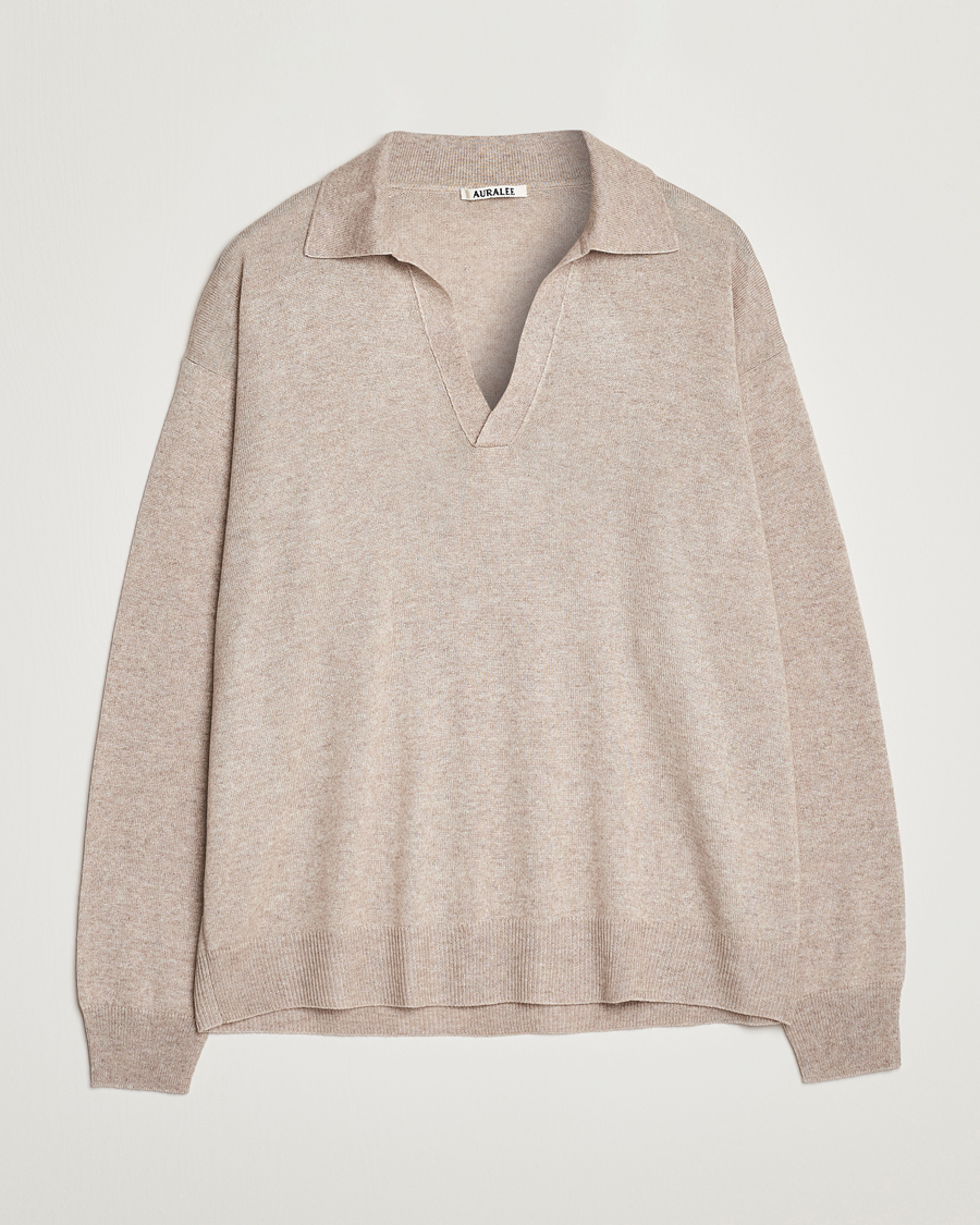 Homme | Pulls Et Tricots | Auralee | Cashmere/Silk Skipper Polo Beige