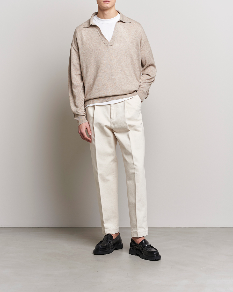 Homme | Pulls Et Tricots | Auralee | Cashmere/Silk Skipper Polo Beige