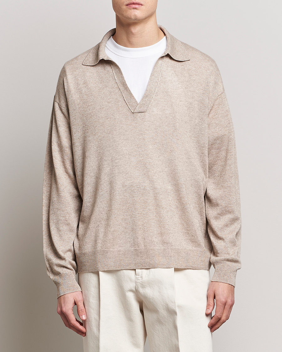 Homme | Pulls Et Tricots | Auralee | Cashmere/Silk Skipper Polo Beige