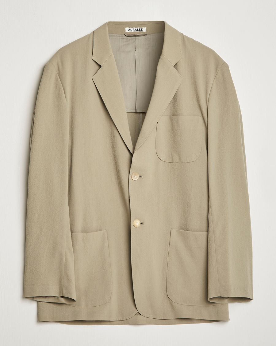Homme | Blazers | Auralee | Viyella Wool Blazer Light Khaki