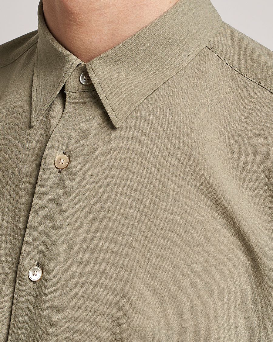 Homme | Chemises | Auralee | Viyella Wool Shirt Light Khaki