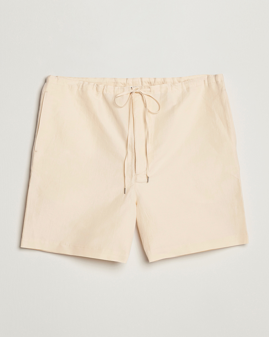 Homme | Shorts | Auralee | Finx Linen Easy Shorts Ecru
