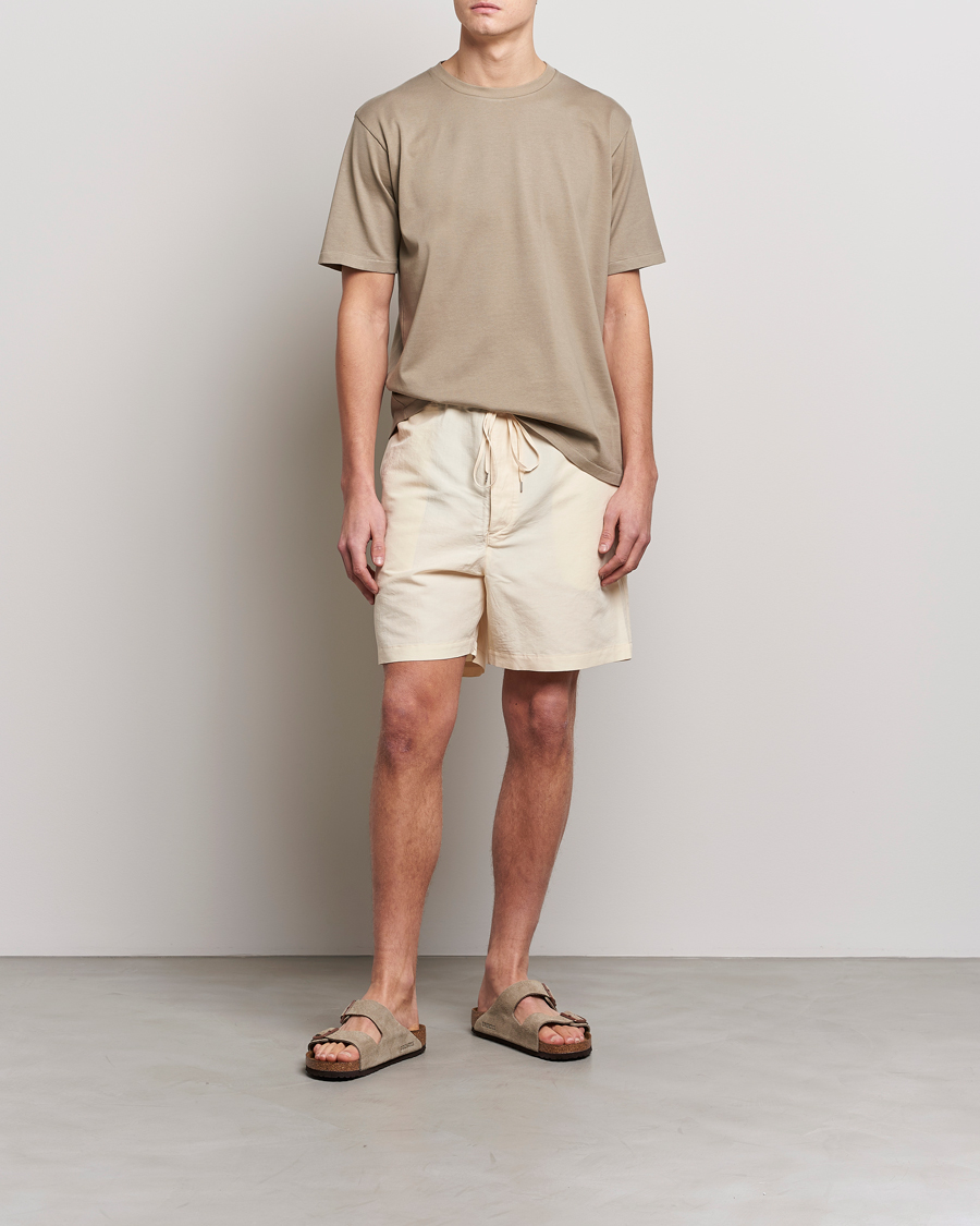 Homme | Shorts | Auralee | Finx Linen Easy Shorts Ecru