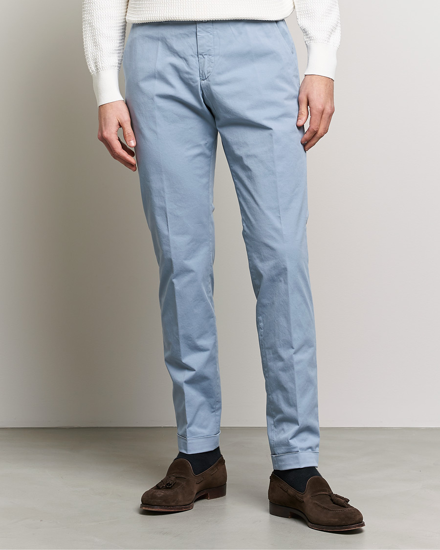 Homme | Pantalons | Briglia 1949 | Slim Fit Cotton Chinos Light Blue