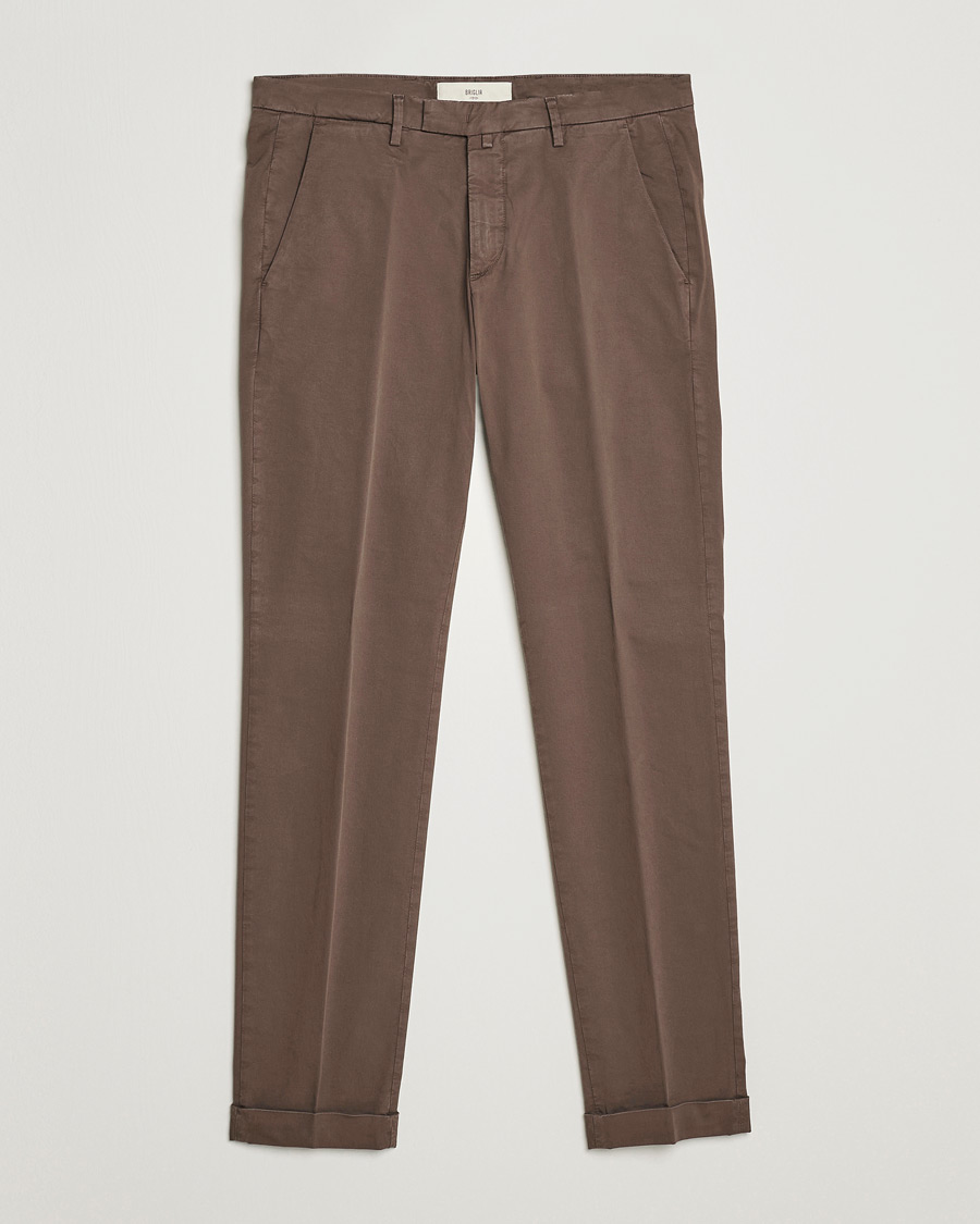 Homme | Pantalons | Briglia 1949 | Slim Fit Cotton Chinos Brown