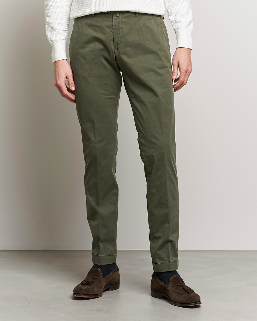 Homme | Pantalons | Briglia 1949 | Slim Fit Cotton Chinos Olive