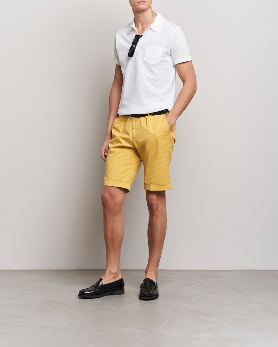 Homme | Shorts | Briglia 1949 | Pleated Cotton Shorts Yellow