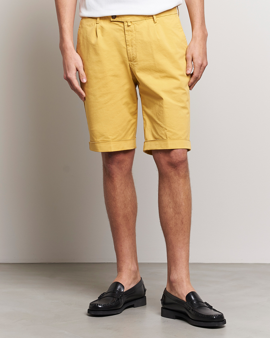 Homme | Shorts | Briglia 1949 | Pleated Cotton Shorts Yellow