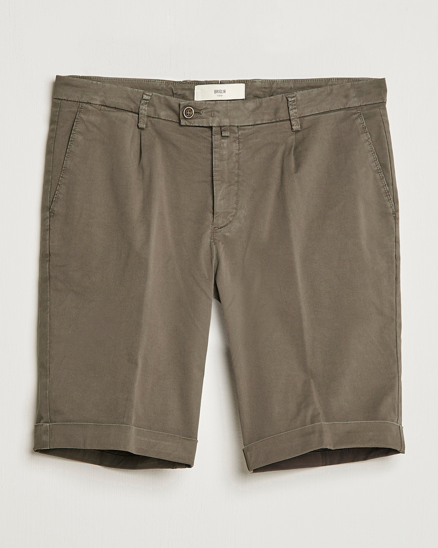 Homme | Shorts | Briglia 1949 | Pleated Cotton Shorts Brown