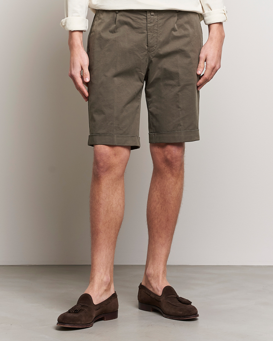 Homme | Shorts | Briglia 1949 | Pleated Cotton Shorts Brown