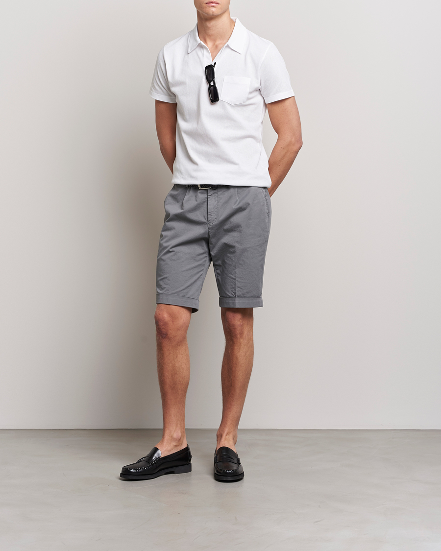 Homme | Shorts | Briglia 1949 | Pleated Cotton Shorts Grey