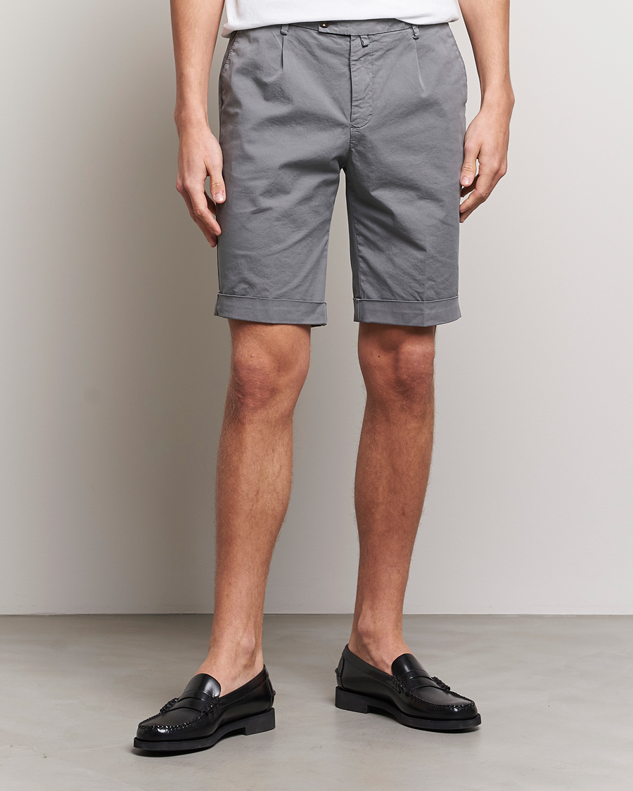 Homme | Shorts | Briglia 1949 | Pleated Cotton Shorts Grey