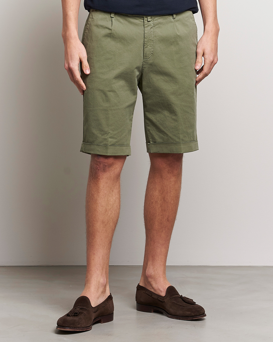 Homme | Shorts | Briglia 1949 | Pleated Cotton Shorts Olive
