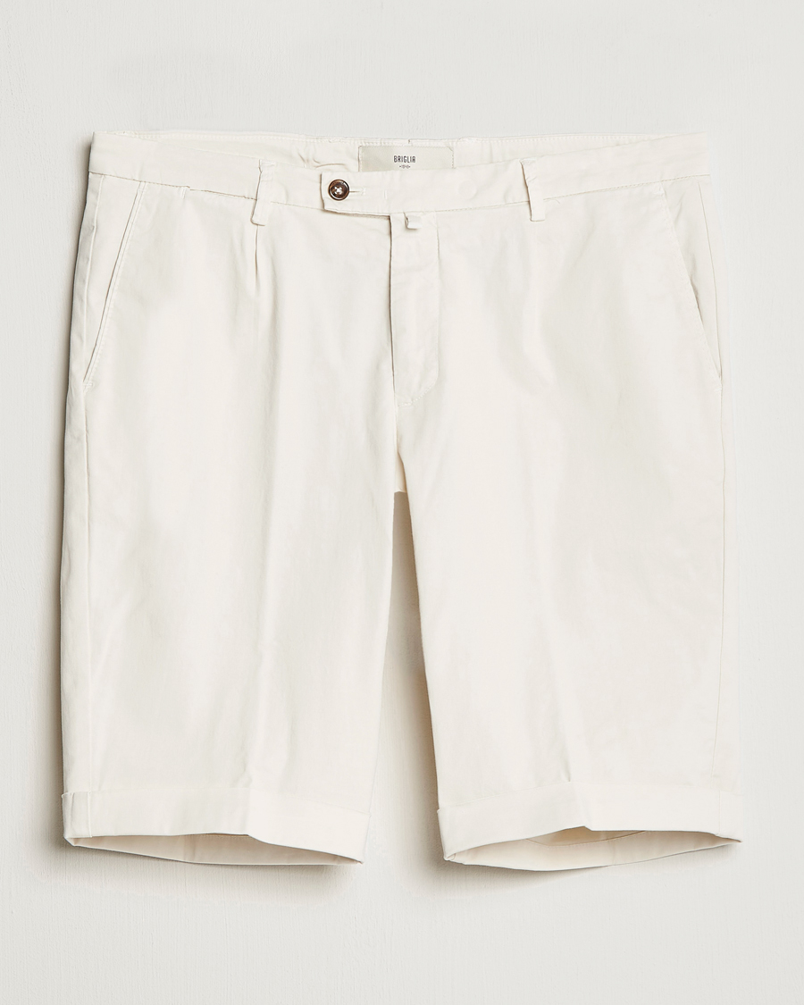 Homme | Shorts | Briglia 1949 | Pleated Cotton Shorts Cream