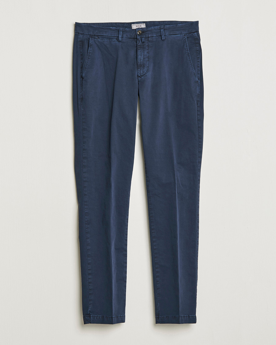 Homme | Pantalons | Briglia 1949 | Tapered Fit Cotton Twill Stretch Chinos Navy