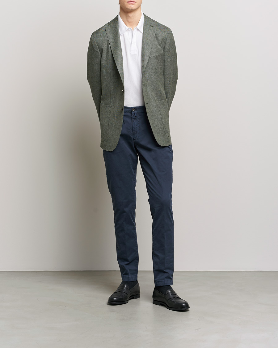 Homme | Pantalons | Briglia 1949 | Tapered Fit Cotton Twill Stretch Chinos Navy