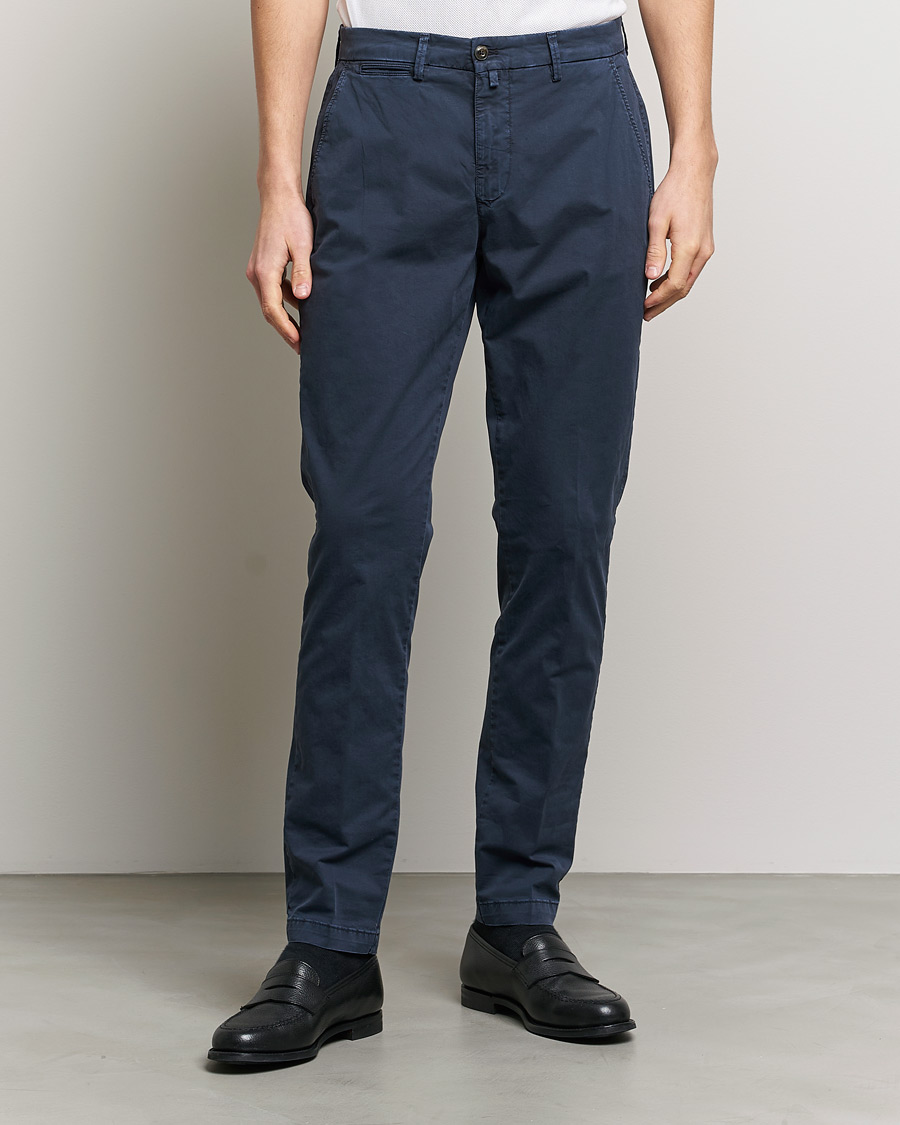 Homme | Pantalons | Briglia 1949 | Tapered Fit Cotton Twill Stretch Chinos Navy