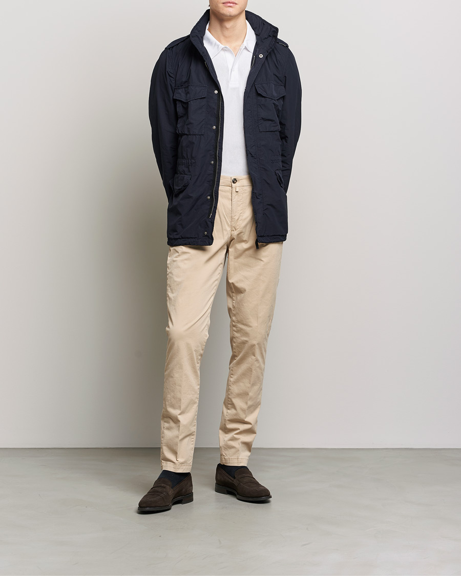 Homme | Pantalons | Briglia 1949 | Tapered Fit Cotton Twill Stretch Chinos Beige