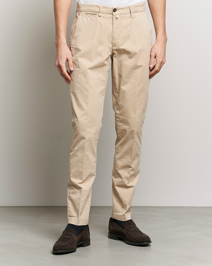 Homme | Pantalons | Briglia 1949 | Tapered Fit Cotton Twill Stretch Chinos Beige