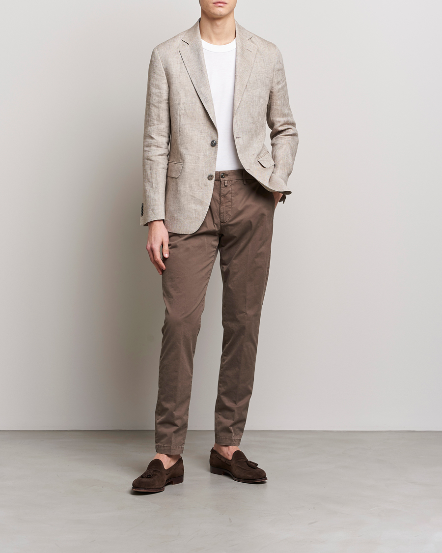 Homme | Pantalons | Briglia 1949 | Tapered Fit Cotton Twill Stretch Chinos Brown